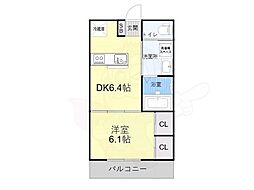 京福電気鉄道北野線 北野白梅町駅 3.1kmの賃貸アパート 1階1DKの間取り