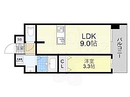 ファステート京都西院パール 6階1LDKの間取り