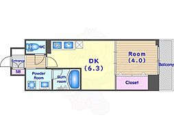 ベラジオ雅び京都円町駅前 5階1DKの間取り