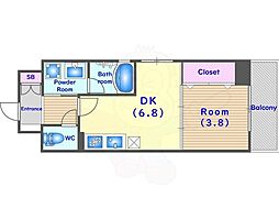 ベラジオ雅び京都円町駅前 5階1DKの間取り