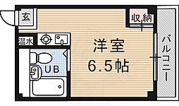 フレンドリー二条 3階ワンルームの間取り