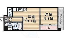 プラネシア星の子三条油小路 7階1LDKの間取り