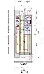 ソルテラス京都JUJO薫 8階1Kの間取り