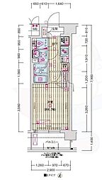 ソルテラス京都JUJO薫 6階1Kの間取り