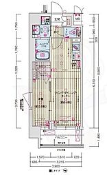 ソルテラス京都JUJO薫 4階1LDKの間取り