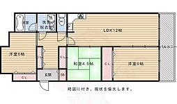 ゴールドハイツ五条 12階3LDKの間取り