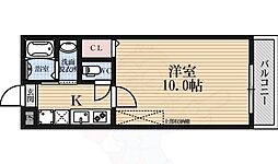 京洛マンション 3階1Kの間取り