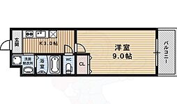 ヒーリングコート御所西 3階1Kの間取り