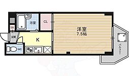 グリーンヒル北大路 2階1Kの間取り