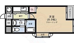 北山グランドビル 6階1Kの間取り