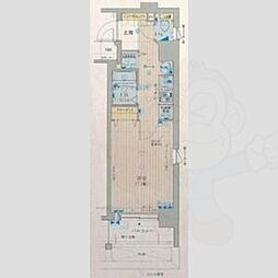 アクロス京都七条鴨川御苑 4階1Kの間取り