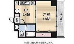 シボラ六条高倉 5階1DKの間取り