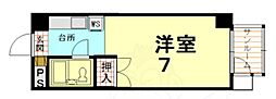 KITANOクレセント 3階1Kの間取り
