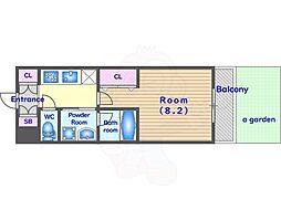 ベラジオ四条壬生 1階1Kの間取り