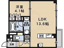 COZY平野 2階1LDKの間取り