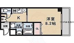 イクスピリオド五条 6階1Kの間取り