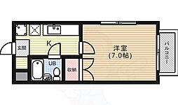 京都市営烏丸線 今出川駅 徒歩13分の賃貸アパート 3階1Kの間取り