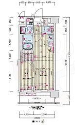 ソルテラス京都JUJO薫 3階1LDKの間取り