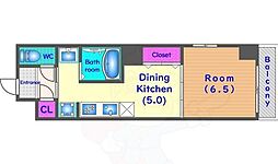 グランドパルティール3 1DKの間取図画像