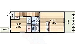 Gracia神明 1階1LDKの間取り