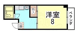 京福電気鉄道北野線 北野白梅町駅 徒歩14分の賃貸マンション 4階1Kの間取り