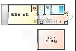 ロフティ智恵光院南 1階1Kの間取り