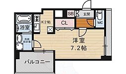 アクアプレイス京都二条城 4階1Kの間取り