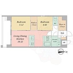 LiveCasa千本今出川 7階2LDKの間取り