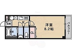 フラッティ今小路 3階1Kの間取り
