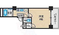 コモドエスペシオ勝山 1Kの間取図画像
