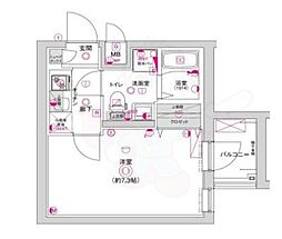 D.Clarest CREST TAPP 二条 1Kの間取図画像