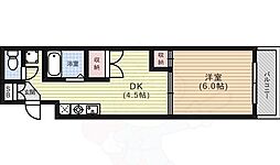 ベルフラワー 1DKの間取図画像