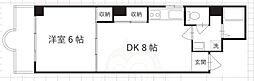 フルール梅小路 1DKの間取図画像