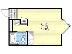 ザ・シティ花園 ワンルームの間取図画像