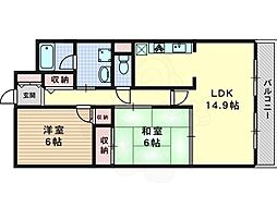 プロスペクト桂 2LDKの間取図画像