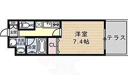 ベラジオ京都壬生イーストゲート 1Kの間取図画像