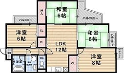 インペリアル京都 4LDKの間取図画像