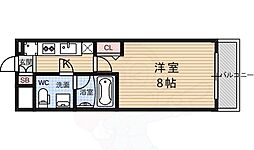グランドパレス西院東館 1Kの間取図画像