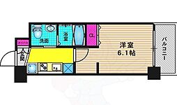 エステムプラザ京都御所ノ内レギア 1Kの間取図画像