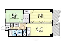 アクエルド金閣寺 2LDKの間取図画像