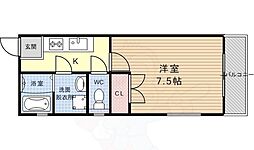 アルカス二条 1Kの間取図画像