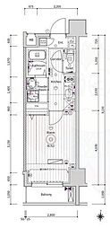 エストゥルース京都 1Kの間取図画像