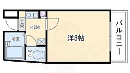 パープルゲート 1Kの間取図画像