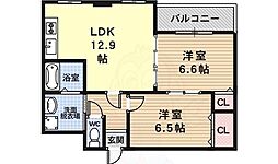 リエス西院 2LDKの間取図画像