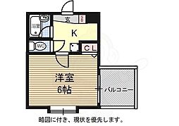 ベラジオ四条堀川 1Kの間取図画像