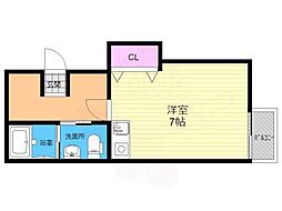 ブリエ西大路 1Kの間取図画像