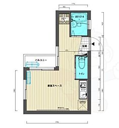 コーポ峰 ワンルームの間取図画像