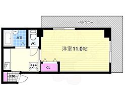 コーポ大鷺 1Kの間取図画像