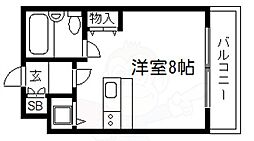 デトム・ワン西陣南 ワンルームの間取図画像