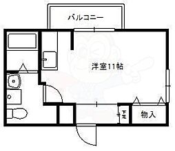 K.H御所前 1Kの間取図画像